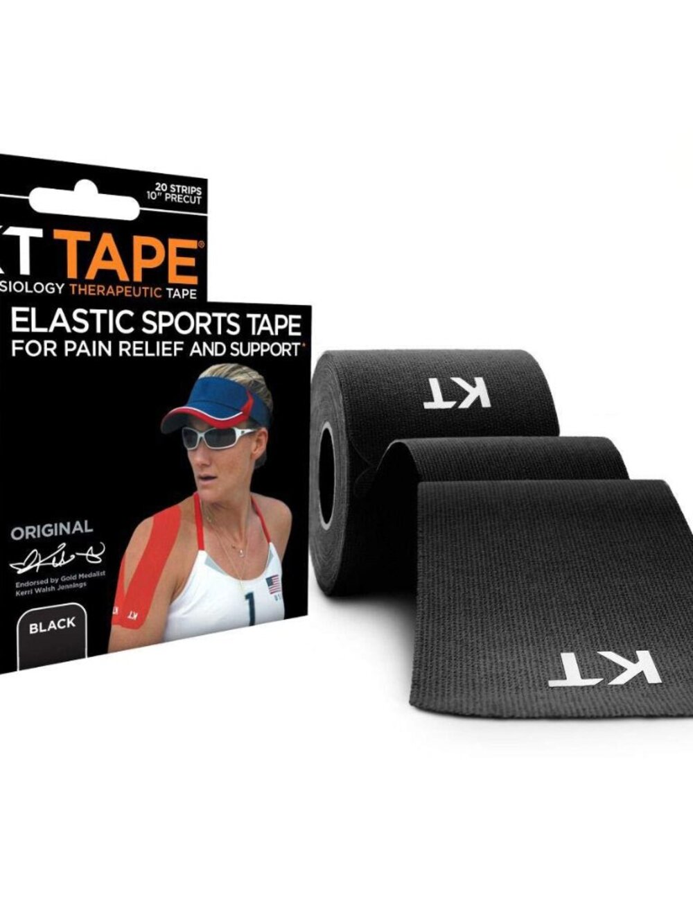 KT Tape Original Cotton Elastic Kinesiology Therapeutic Tape Black